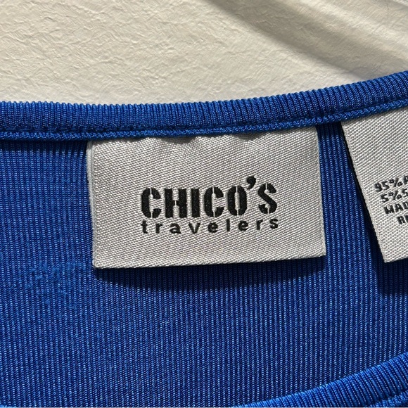 Chico’s Travelers Royal Blue Wrinkle-Resistant Pullover Top - Large (Chico’s 2) - Picture 4 of 7
